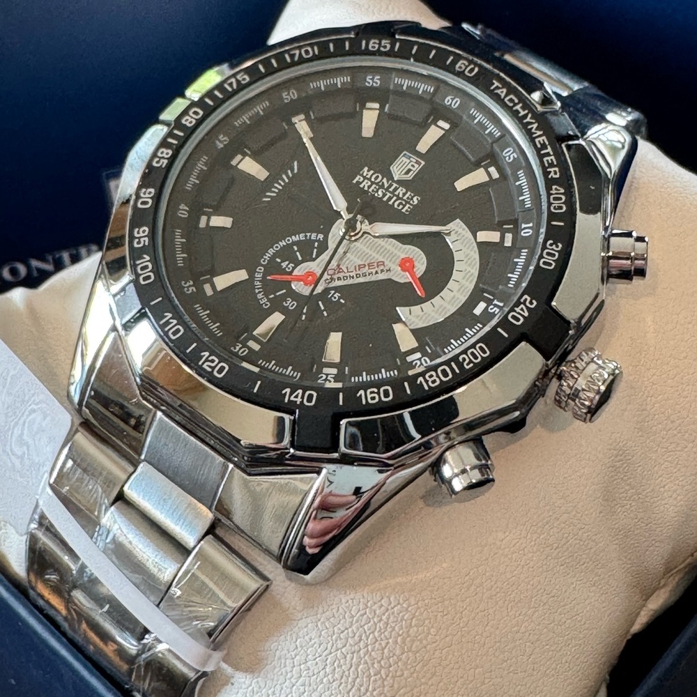 Invicta X Montres Prestige Men's Watch Silver/Black 46mm MPW-0098 New!